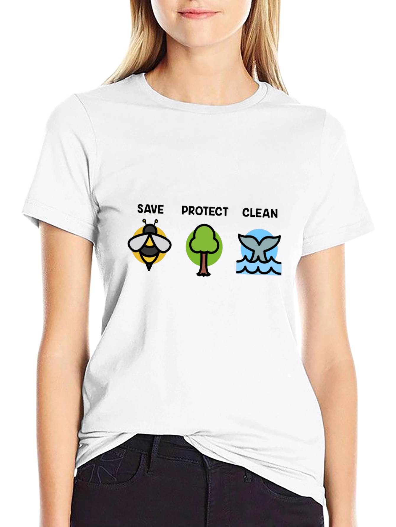 Eco-Friendly T-Shirt: Save Protect Clean Design