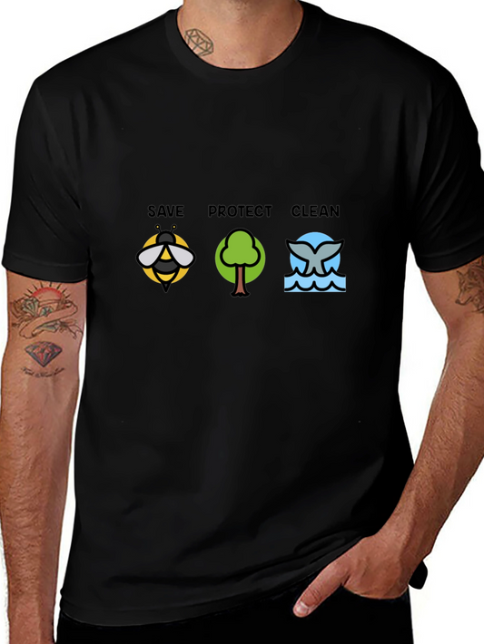 Eco-Friendly T-Shirt: Save Protect Clean Design