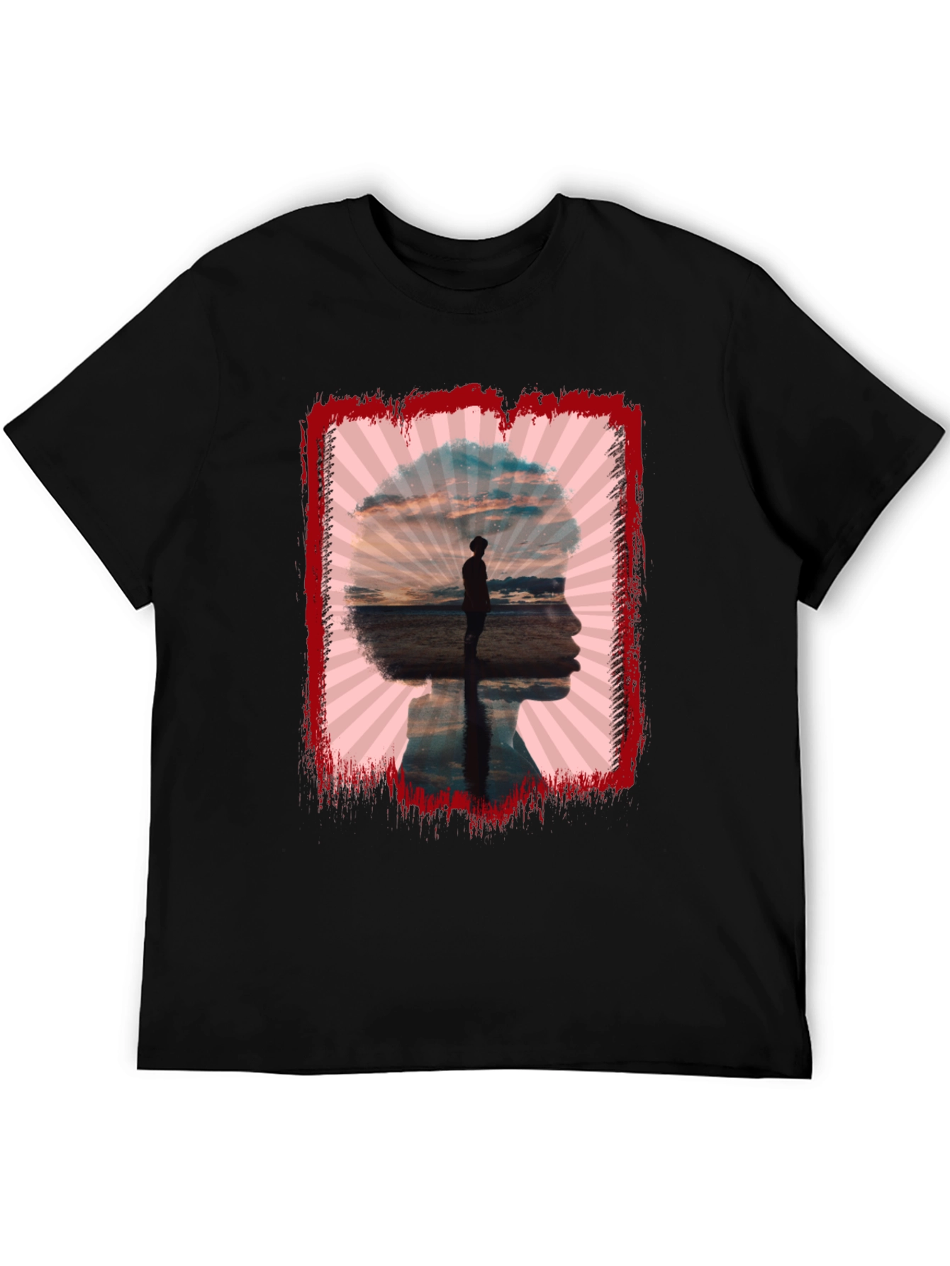 Silhouette Sunset Graphic Tee - Black Casual Shirt