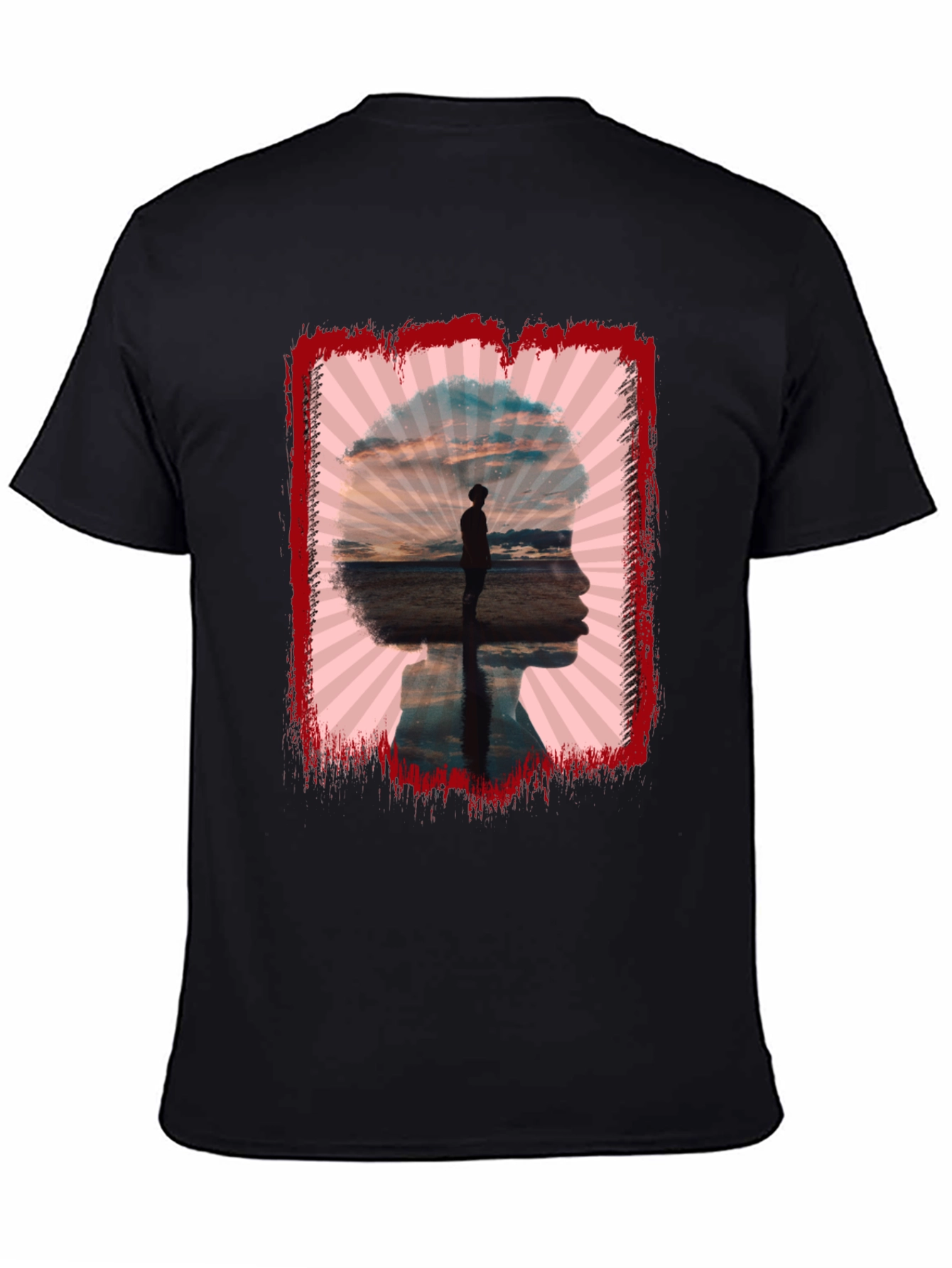 Silhouette Sunset Graphic Tee - Black Casual Shirt
