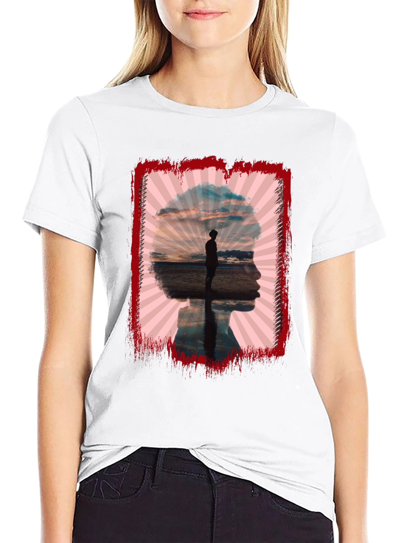 Silhouette Sunset Graphic Tee - Black Casual Shirt