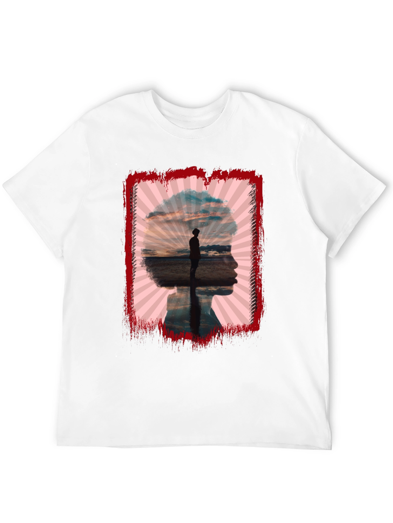 Silhouette Sunset Graphic Tee - Black Casual Shirt