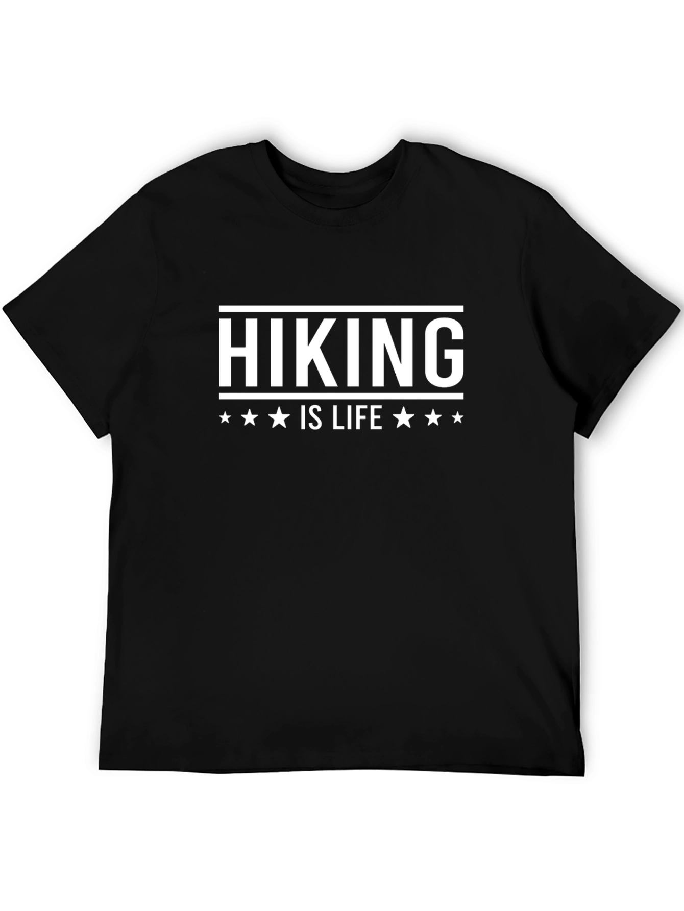 Hiking Is Life Graphic Tee - Black Cotton T-Shirt