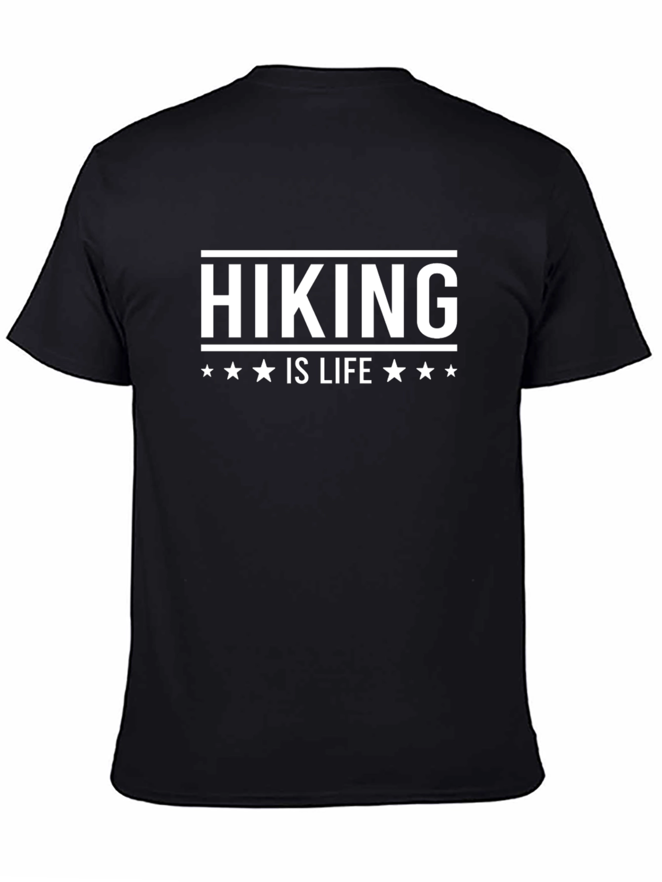 Hiking Is Life Graphic Tee - Black Cotton T-Shirt
