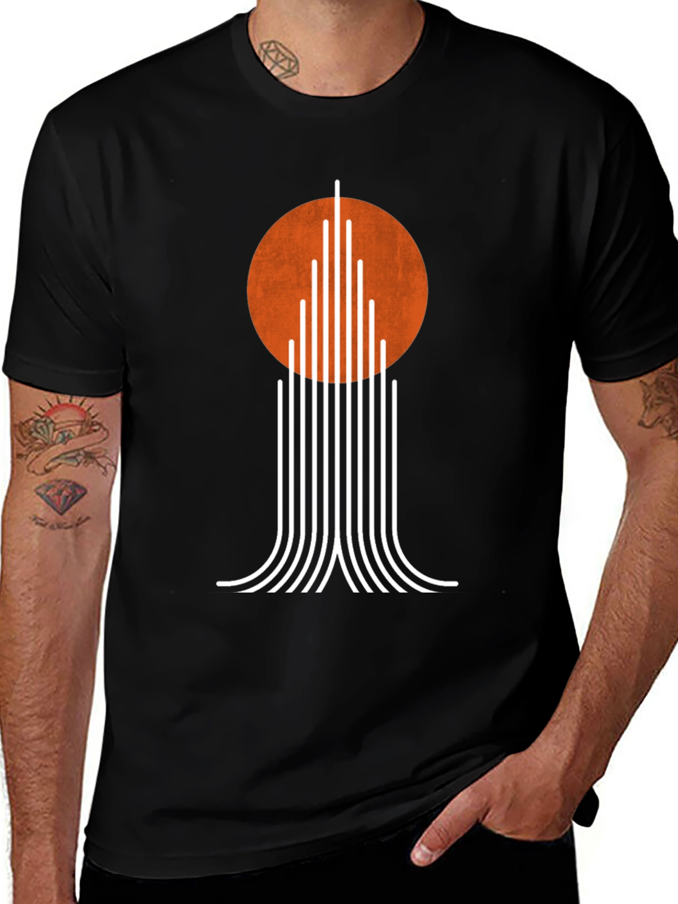 Modernist Sunset Tee - Geometric Graphic T-Shirt