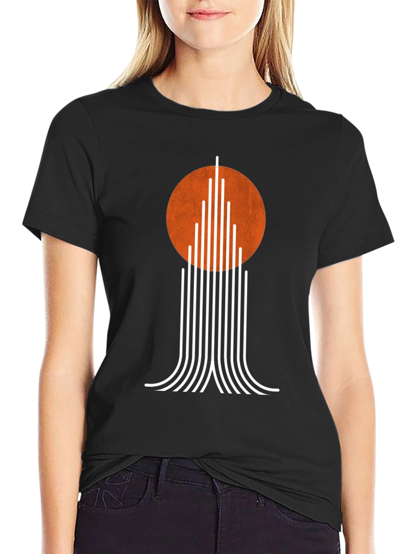 Modernist Sunset Tee - Geometric Graphic T-Shirt