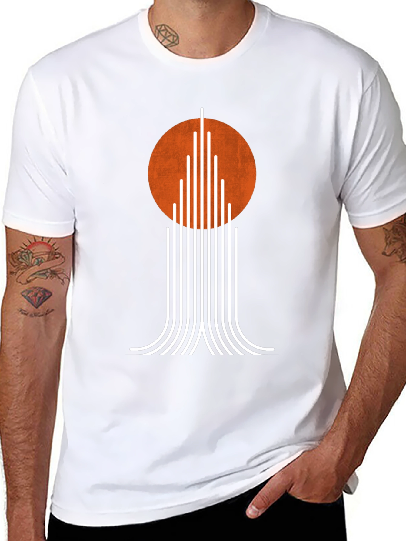 Modernist Sunset Tee - Geometric Graphic T-Shirt