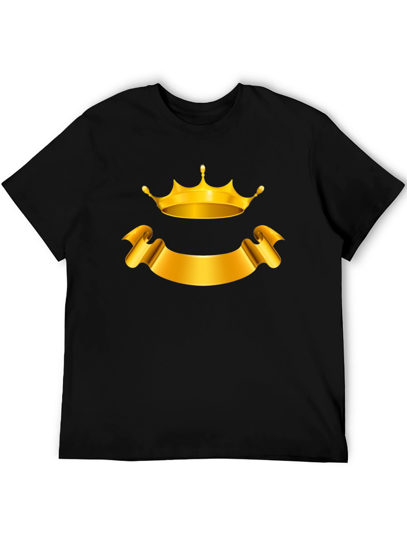 Golden Crown and Banner Black T-Shirt