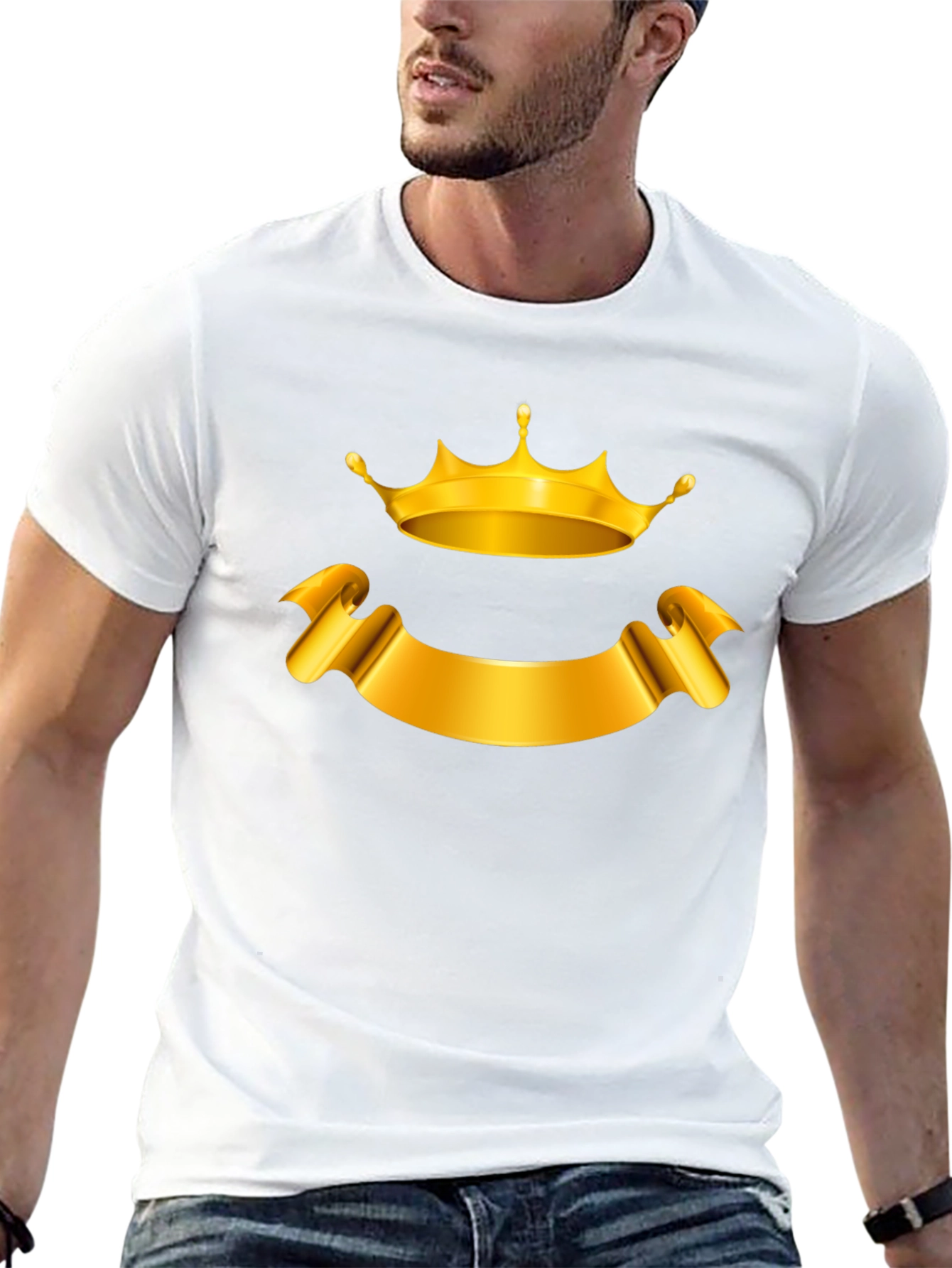 Golden Crown and Banner Black T-Shirt
