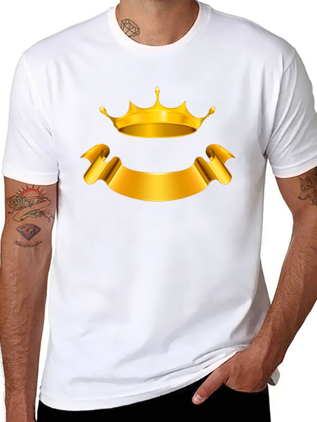 Golden Crown and Banner Black T-Shirt