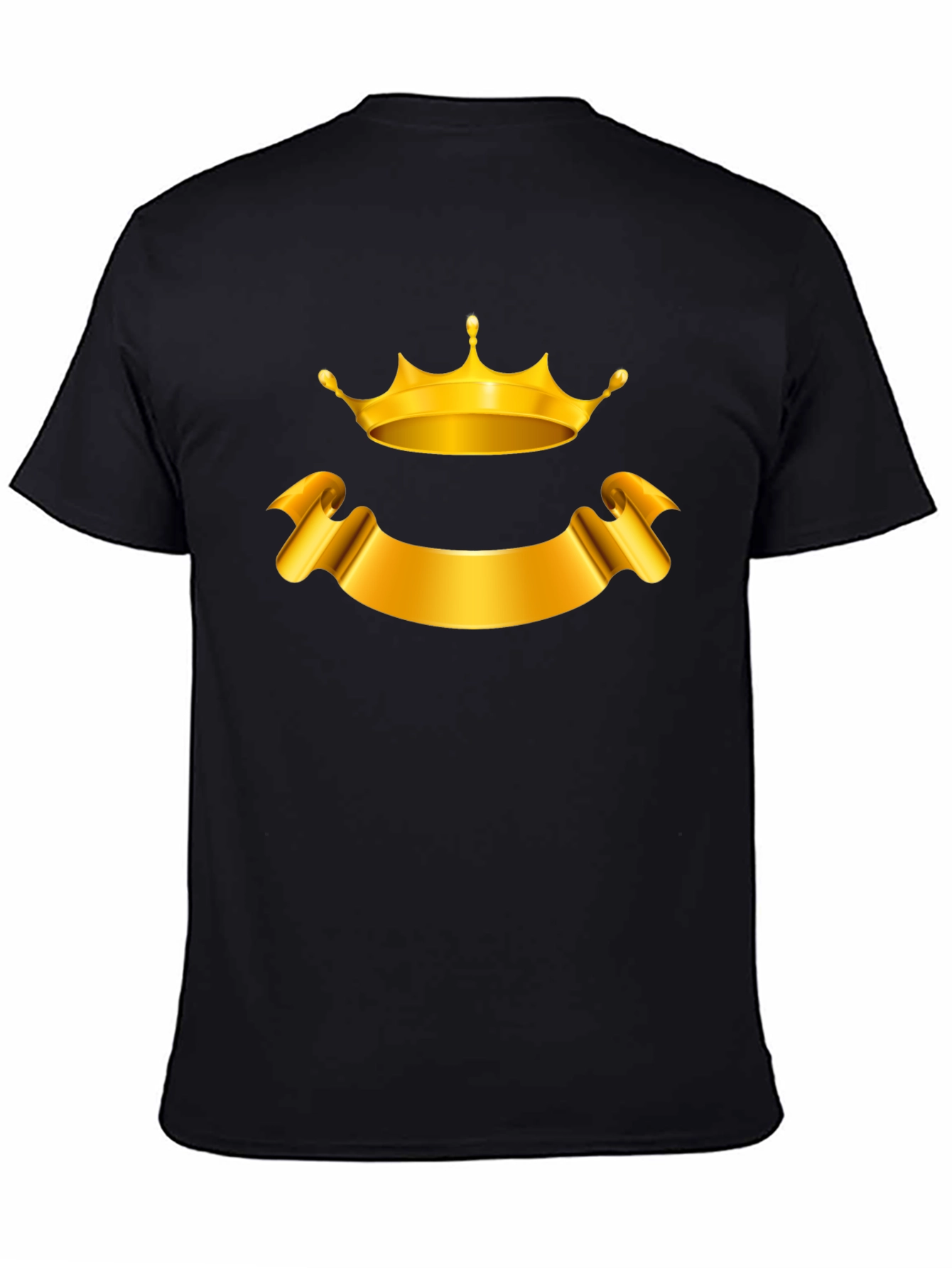 Golden Crown and Banner Black T-Shirt
