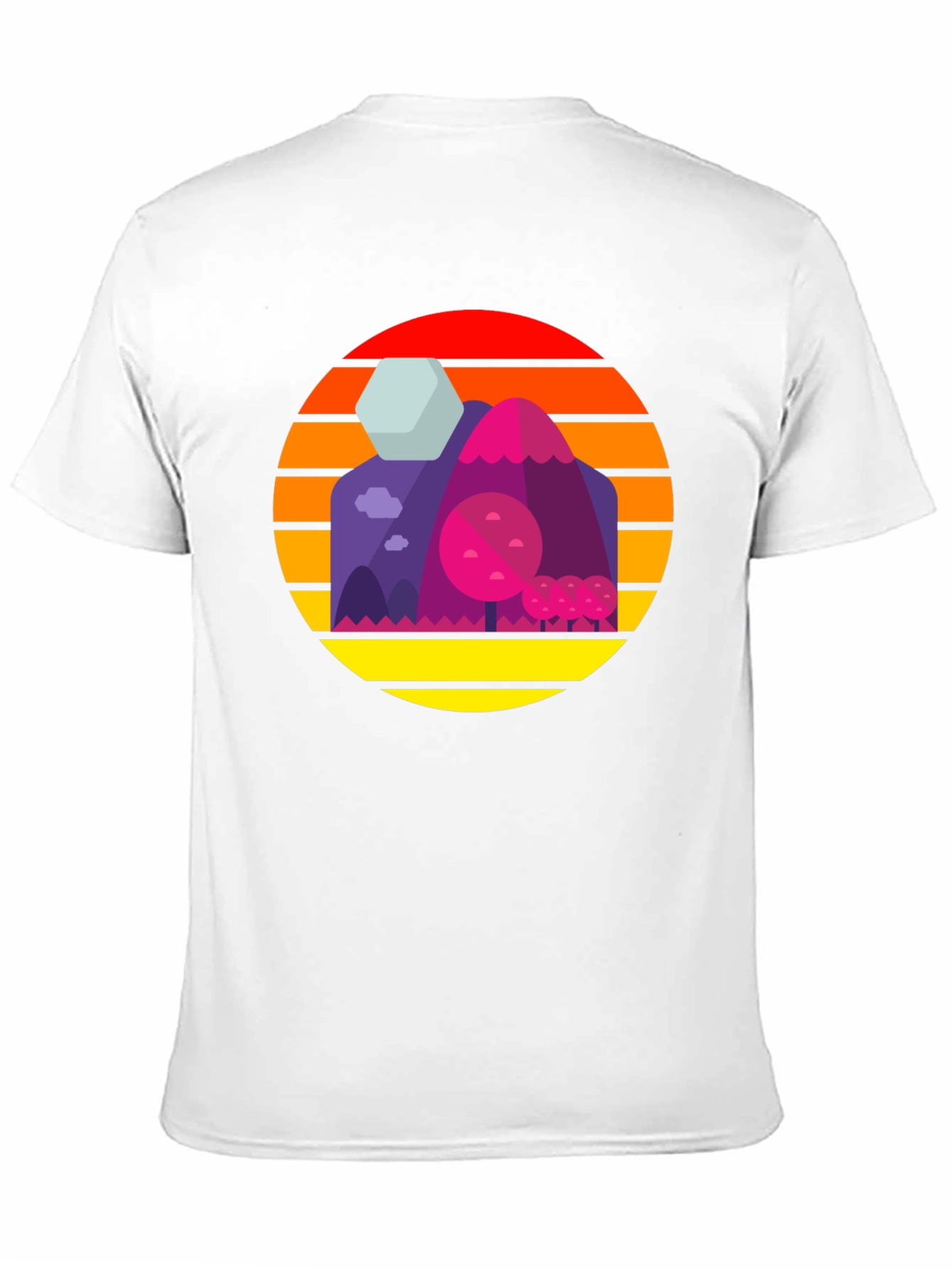 Sunset Mountains Graphic Tee - Retro Style