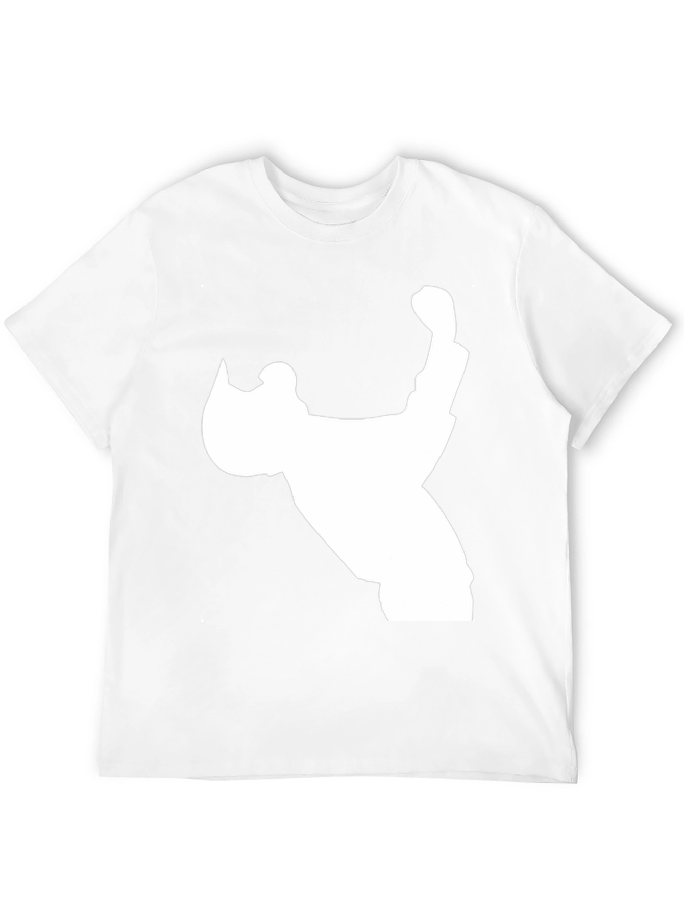 Black T-Shirt with White Silhouette Design
