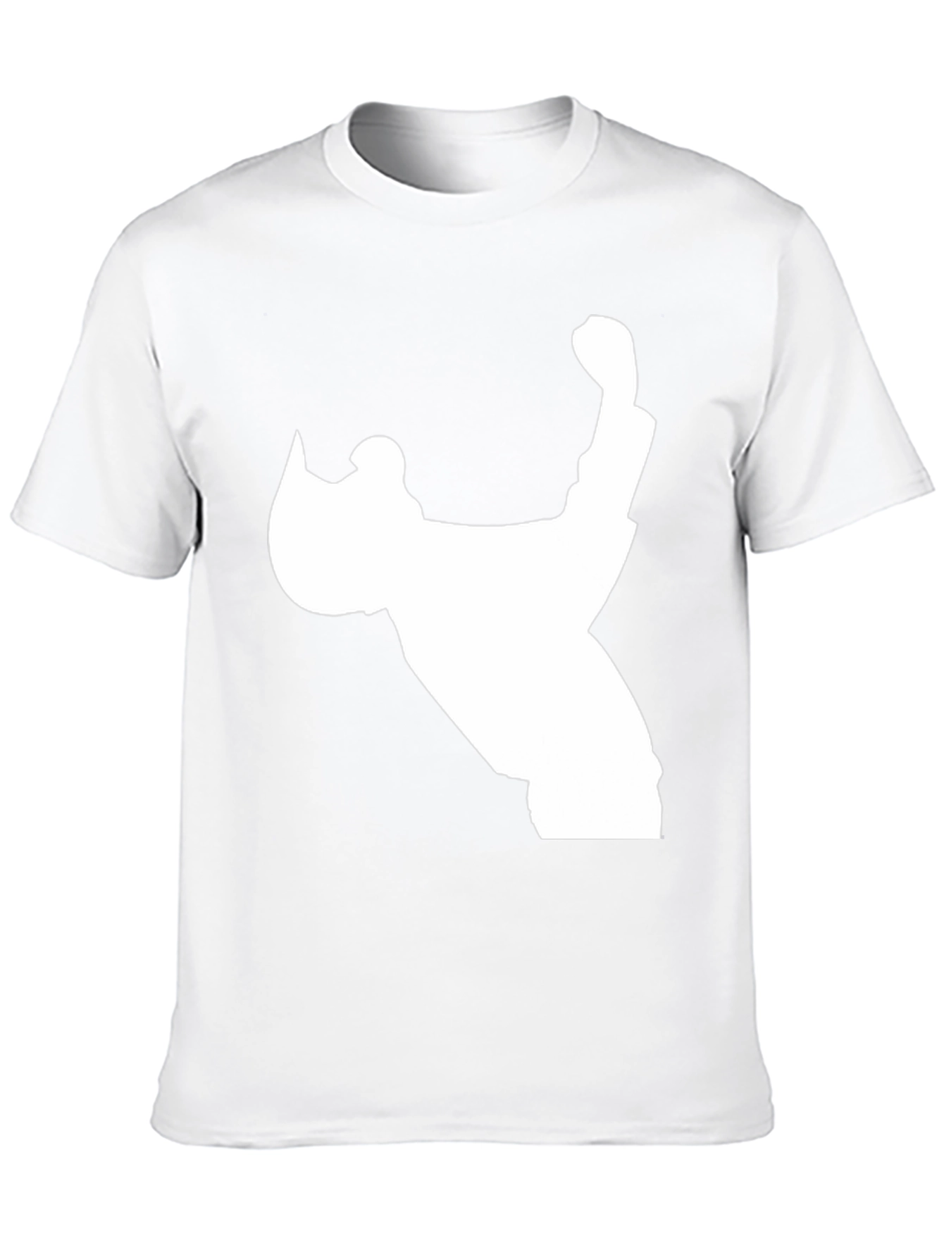 Black T-Shirt with White Silhouette Design