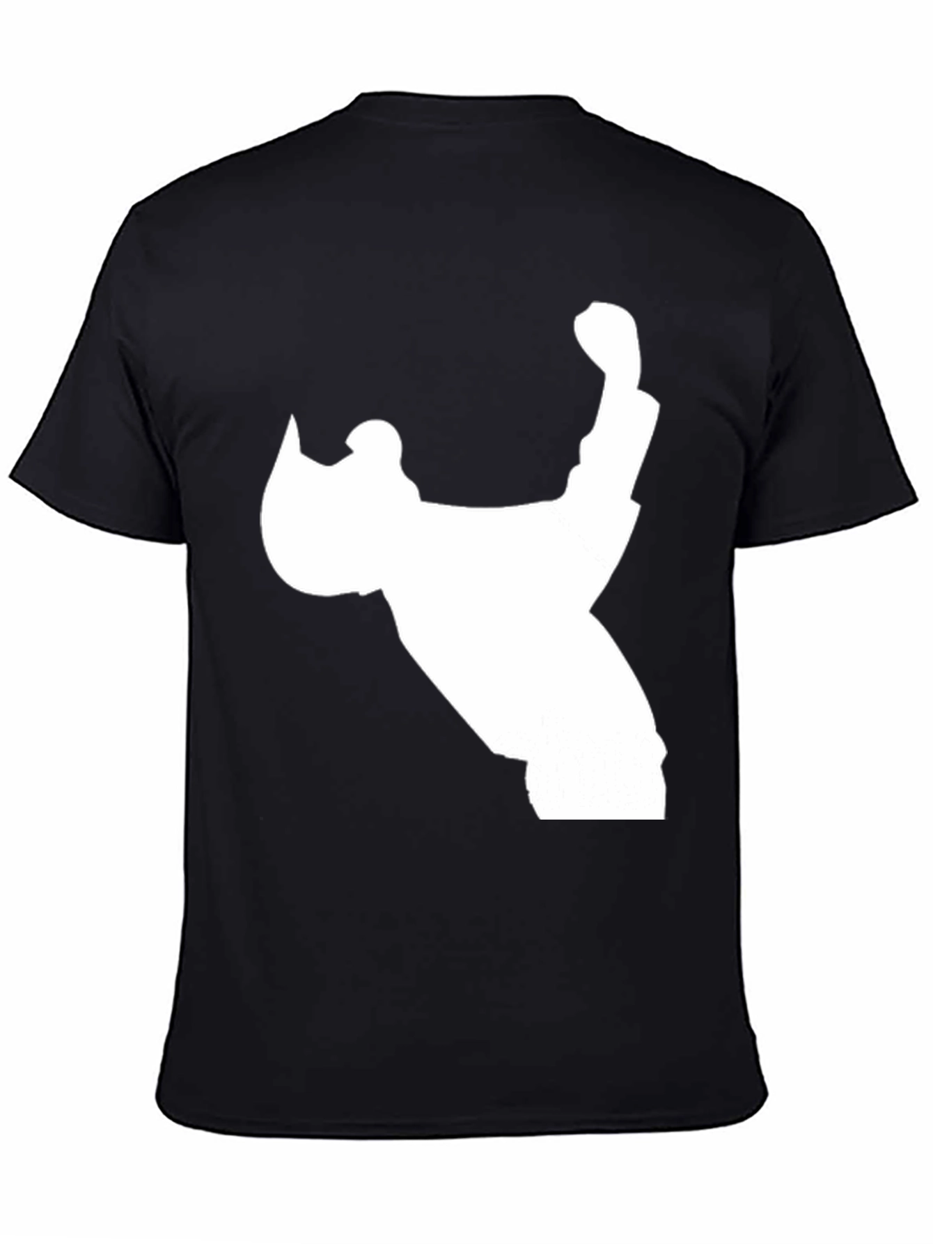Black T-Shirt with White Silhouette Design