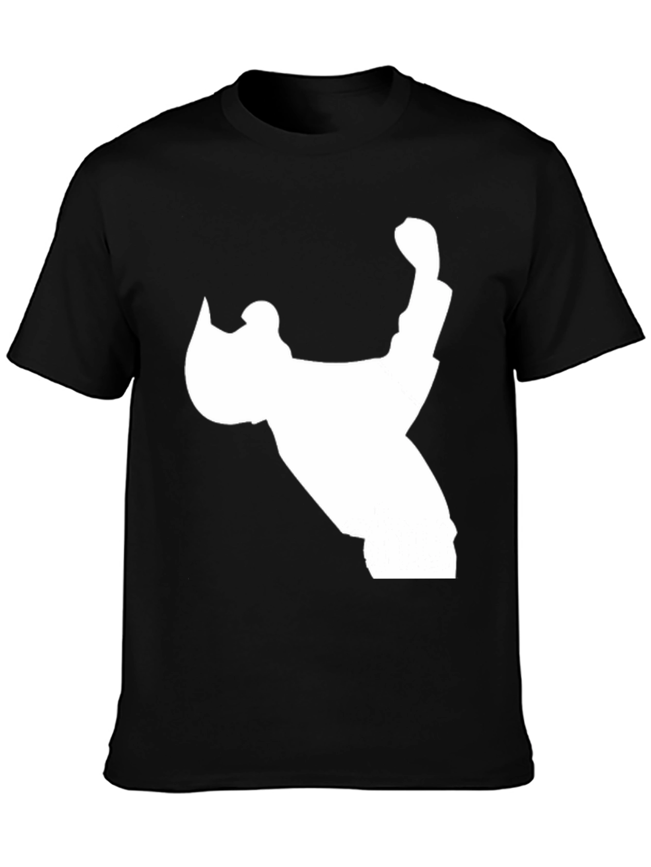 Black T-Shirt with White Silhouette Design