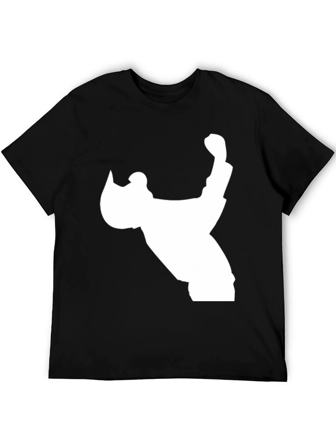 Black T-Shirt with White Silhouette Design