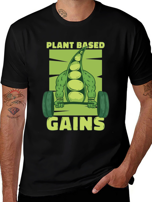 Plant-Based Gains T-Shirt - Vegan Fitness Apparel