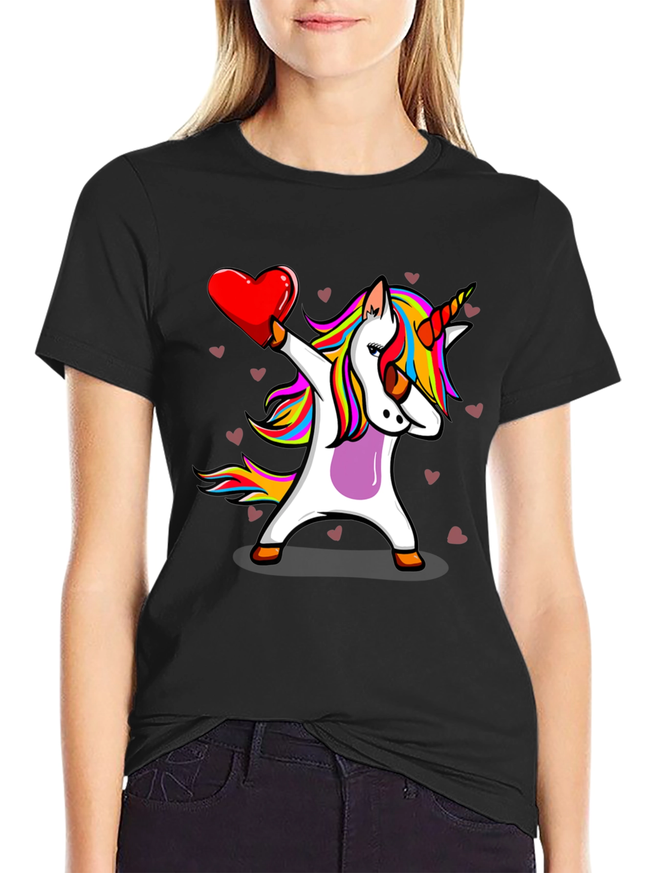 Unicorn Dabbing Heart T-Shirt