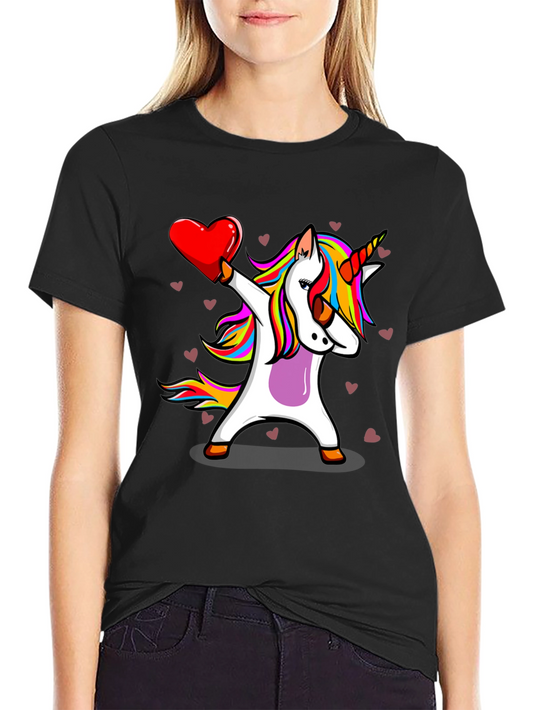 Unicorn Dabbing Heart T-Shirt