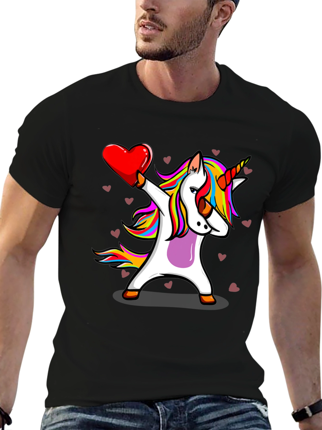Unicorn Dabbing Heart T-Shirt