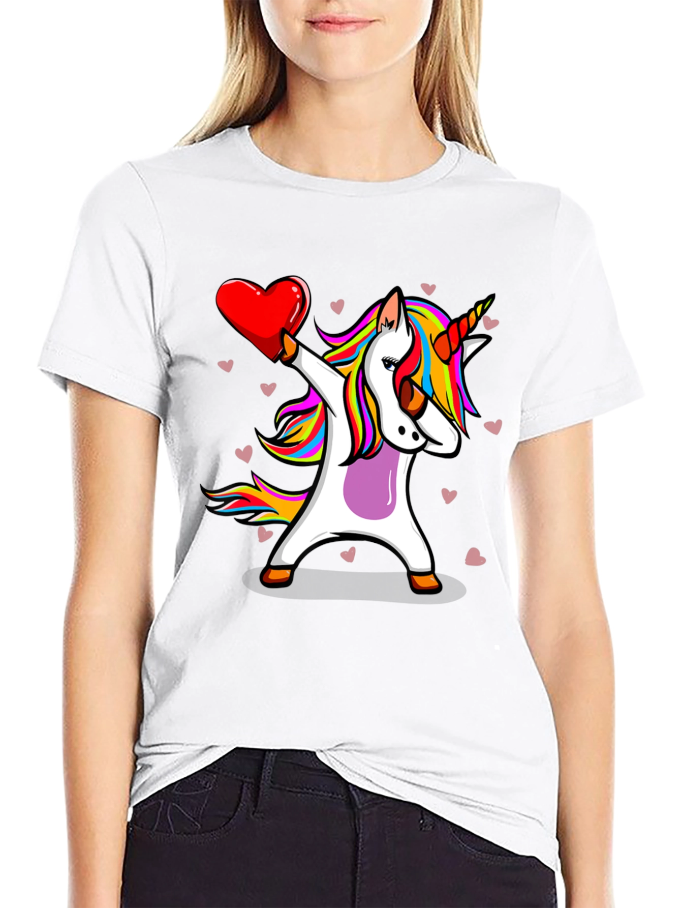 Unicorn Dabbing Heart T-Shirt