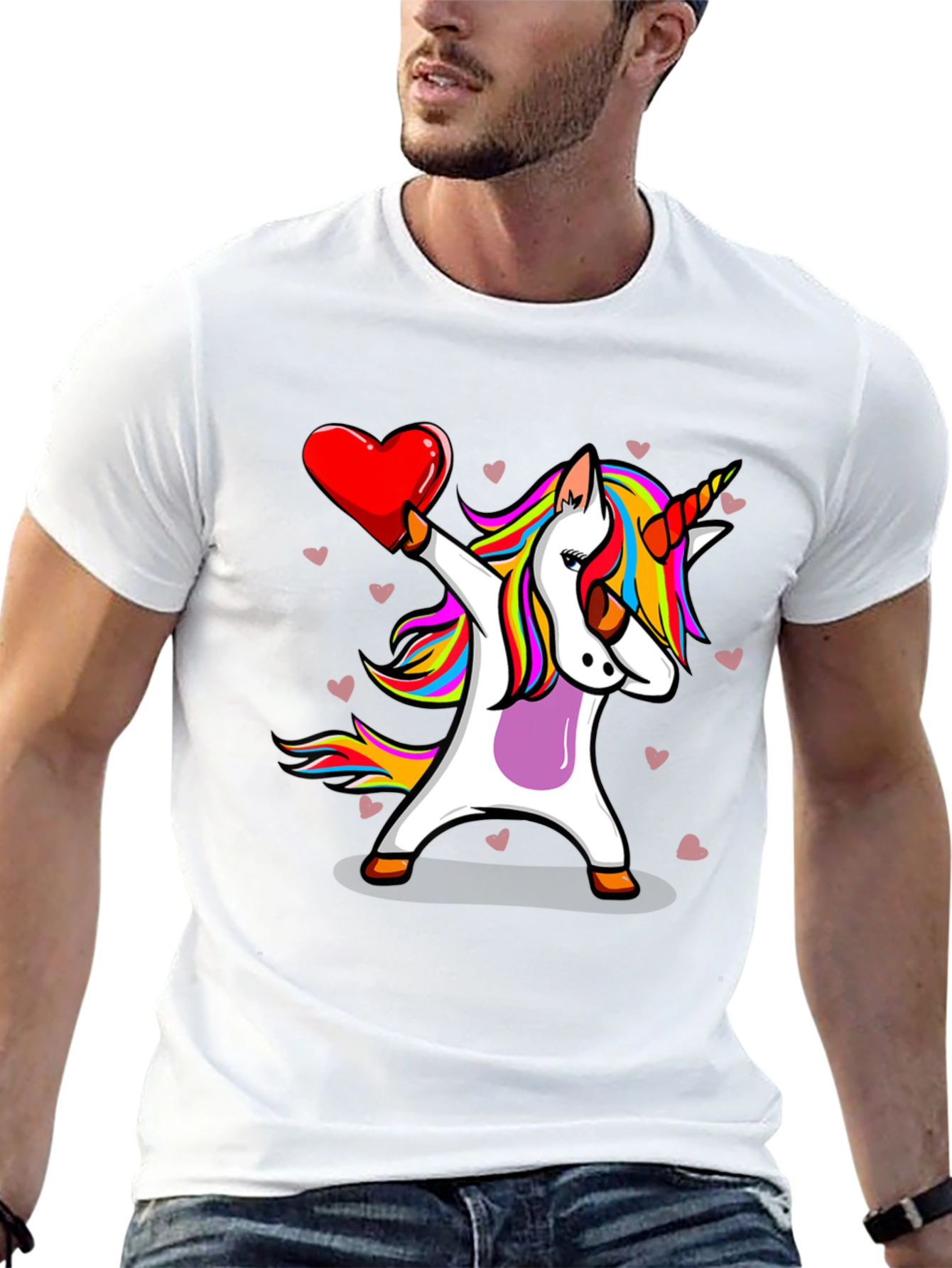 Unicorn Dabbing Heart T-Shirt