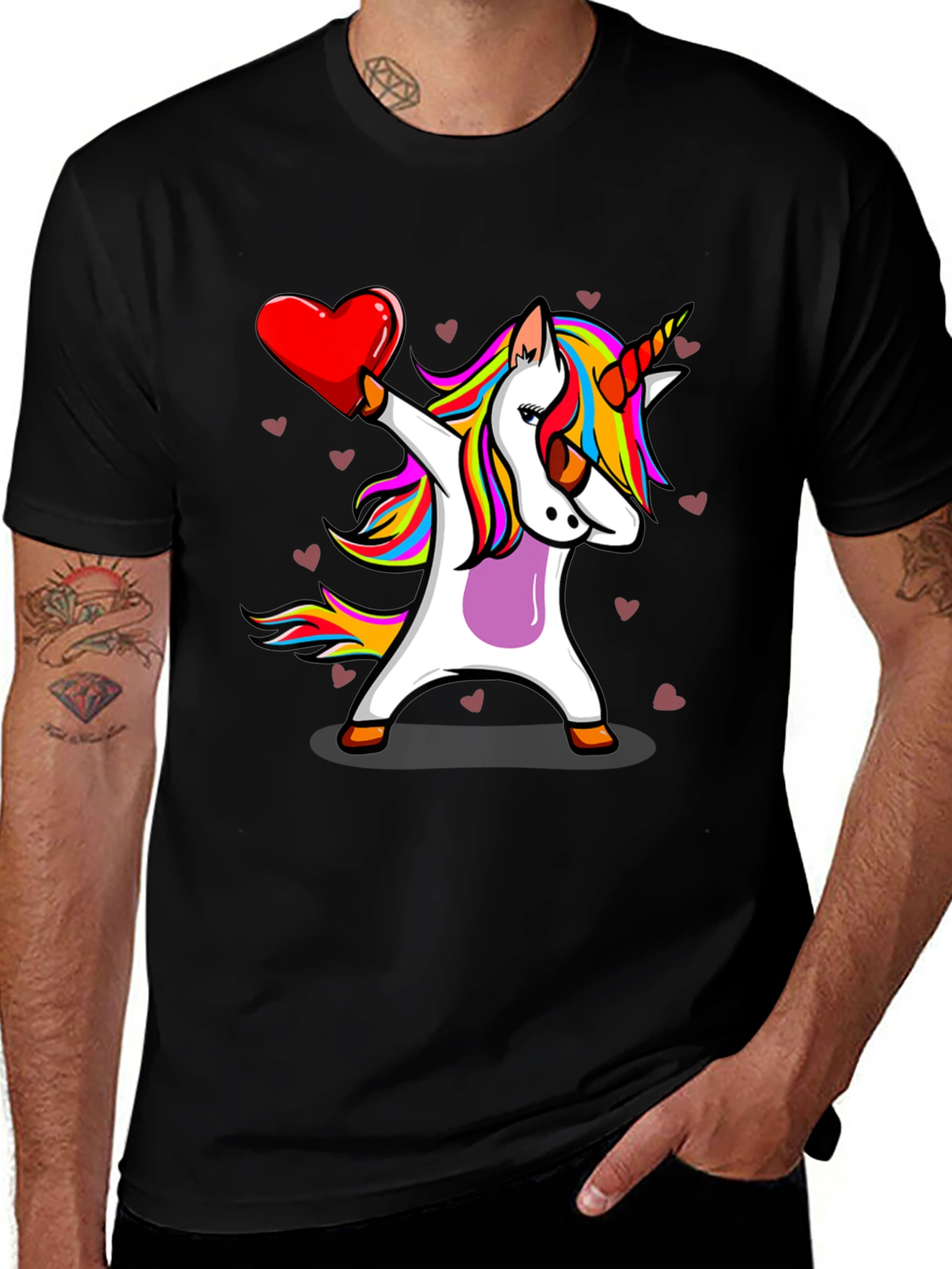 Unicorn Dabbing Heart T-Shirt