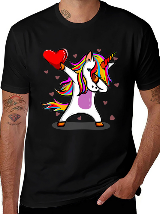 Unicorn Dabbing Heart T-Shirt
