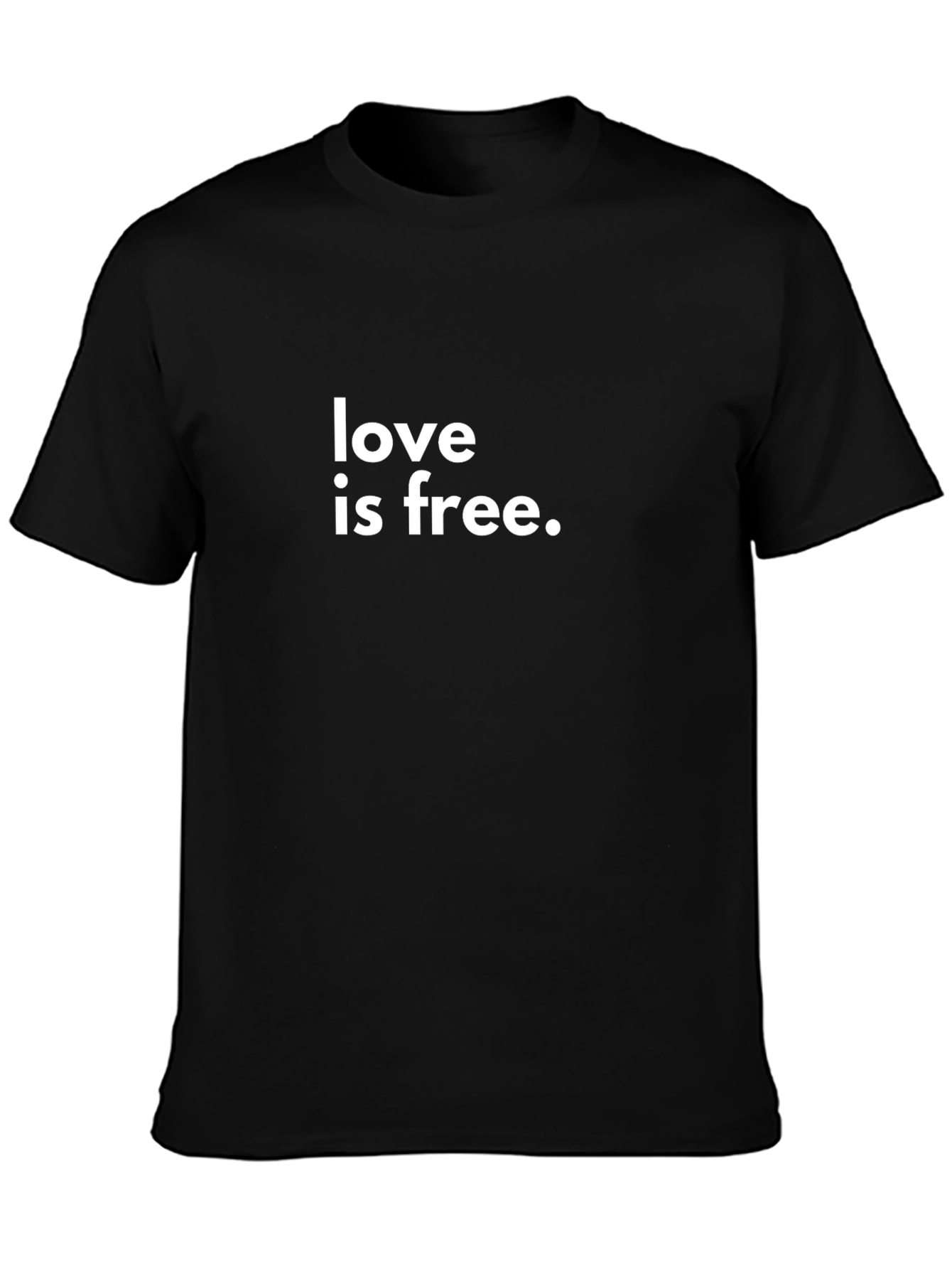 Love Is Free Graphic Tee - Black Cotton T-Shirt