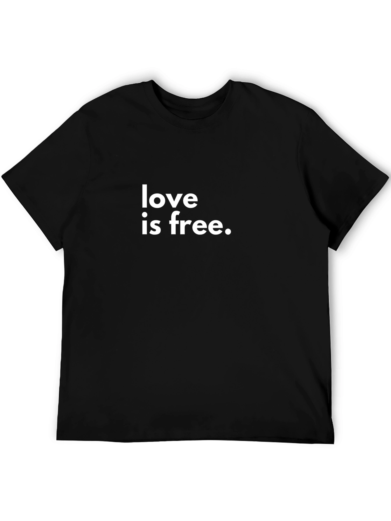 Love Is Free Graphic Tee - Black Cotton T-Shirt