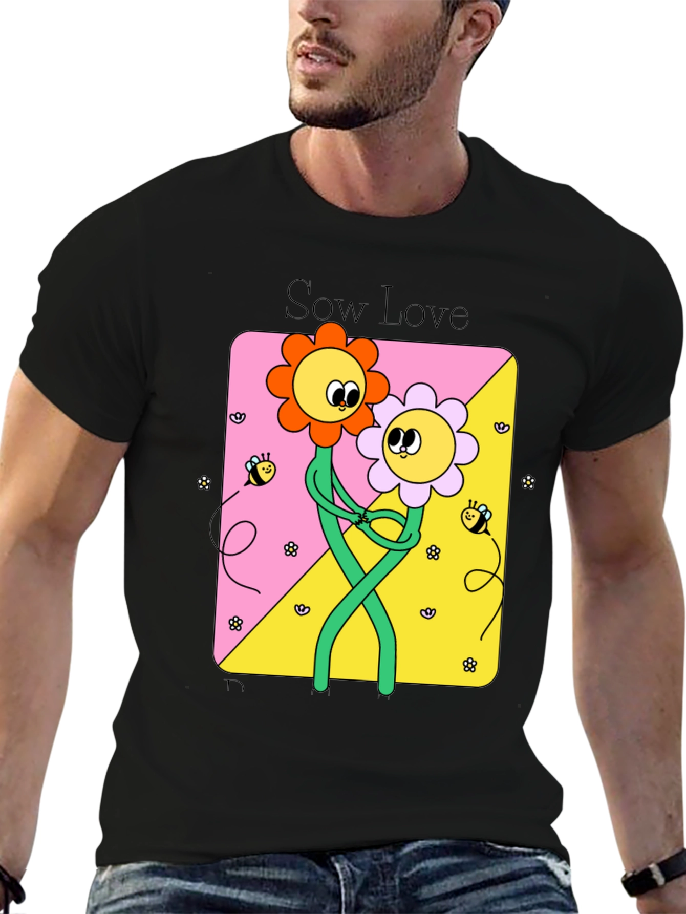 Sow Love Graphic Tee - Cute Flower Power T-Shirt