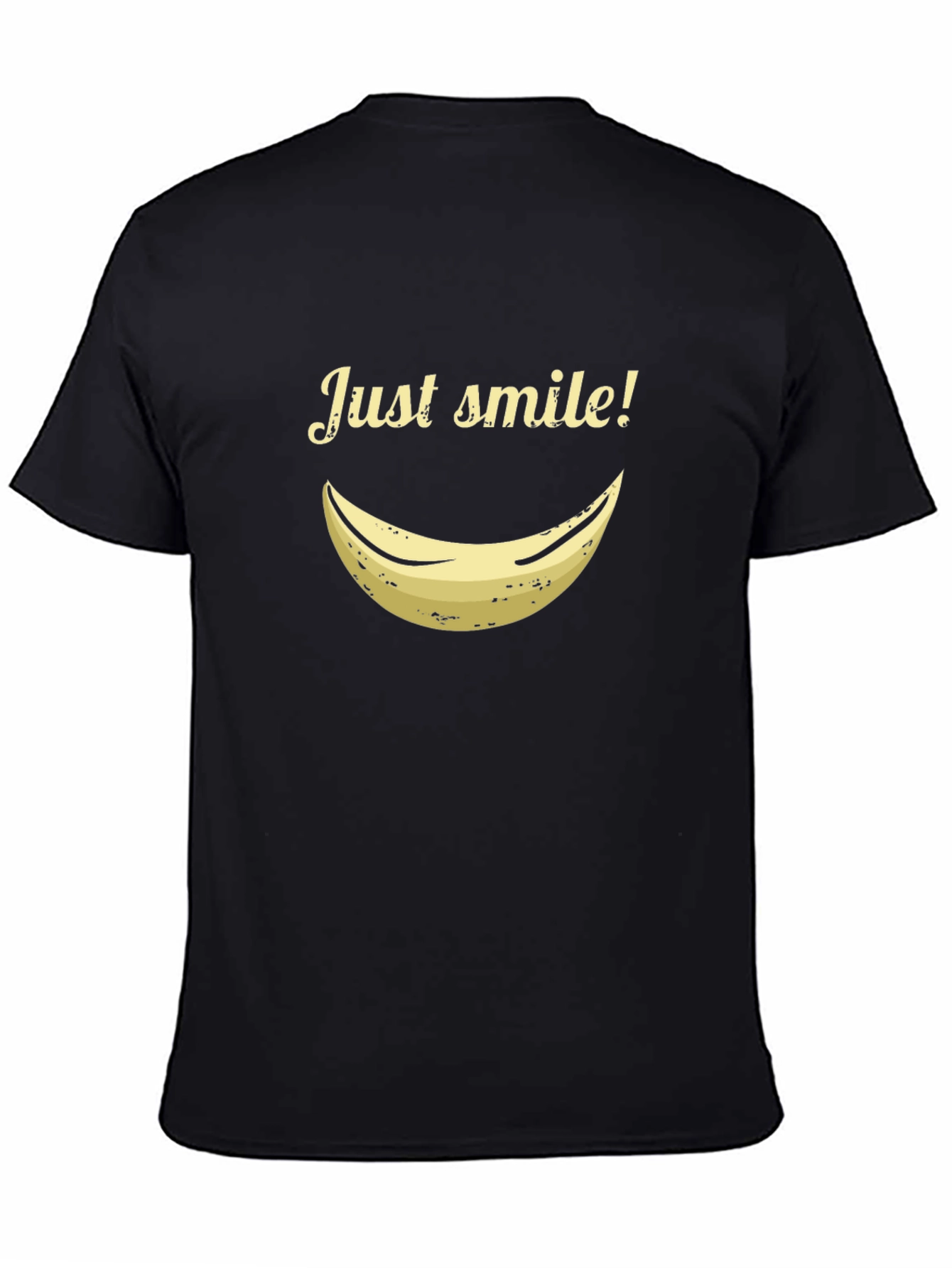 Just Smile Banana Graphic Tee - Black Casual Shirt