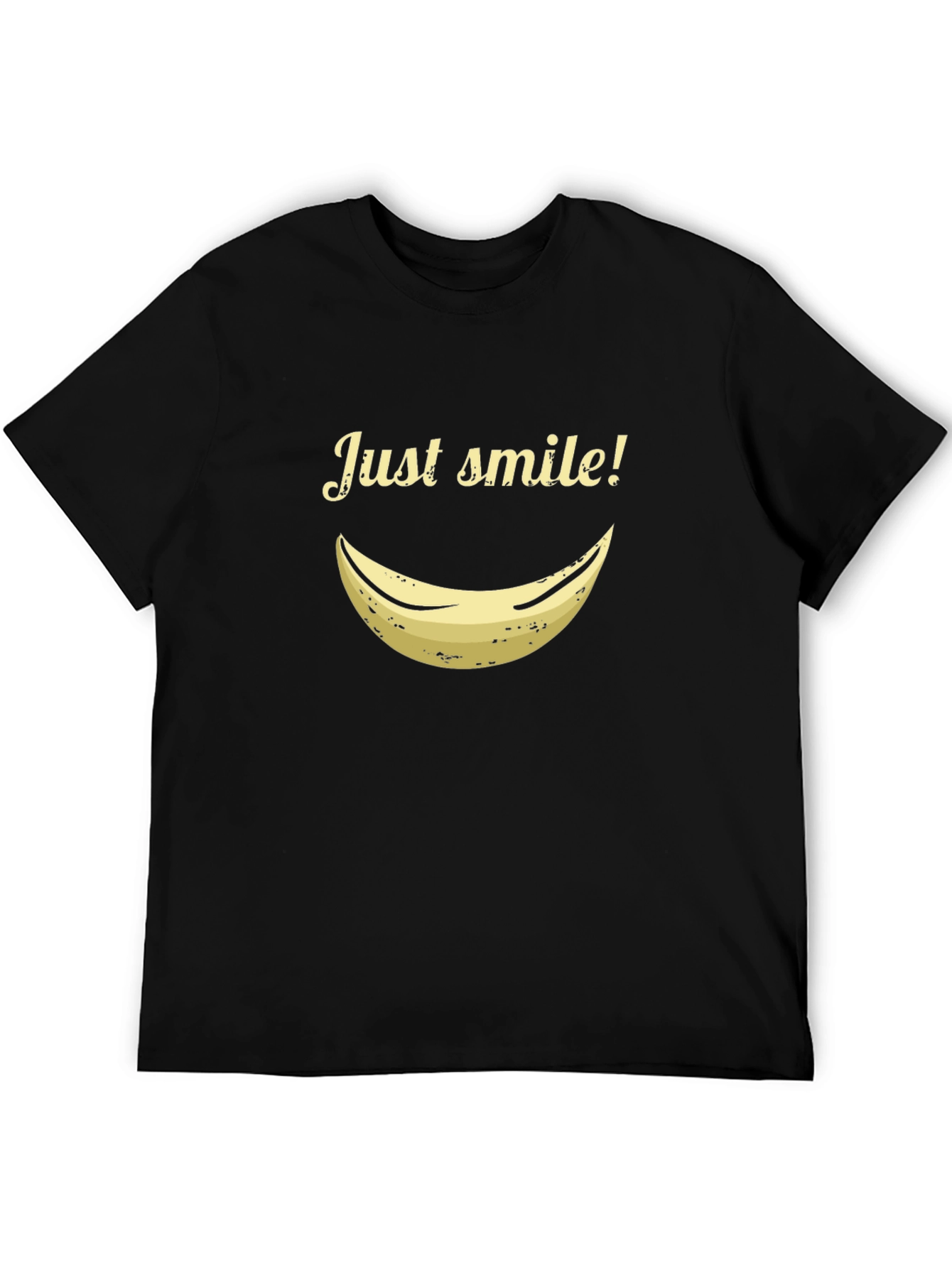 Just Smile Banana Graphic Tee - Black Casual Shirt