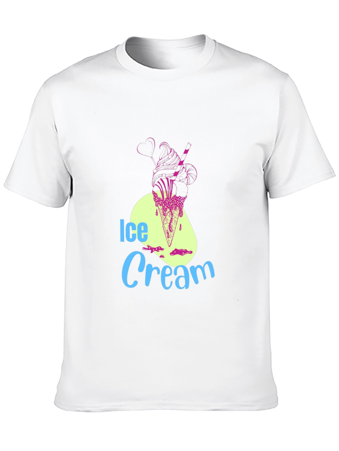 Ice Cream Graphic Tee - Black Cotton Blend