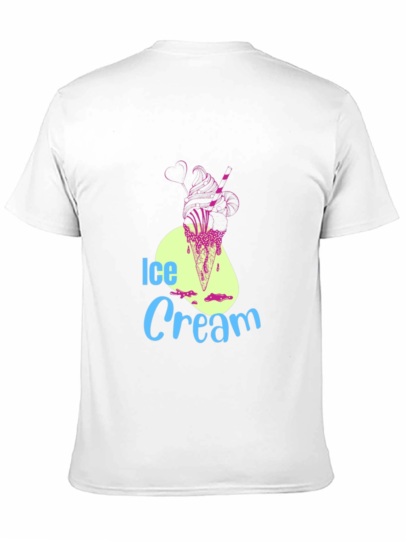 Ice Cream Graphic Tee - Black Cotton Blend