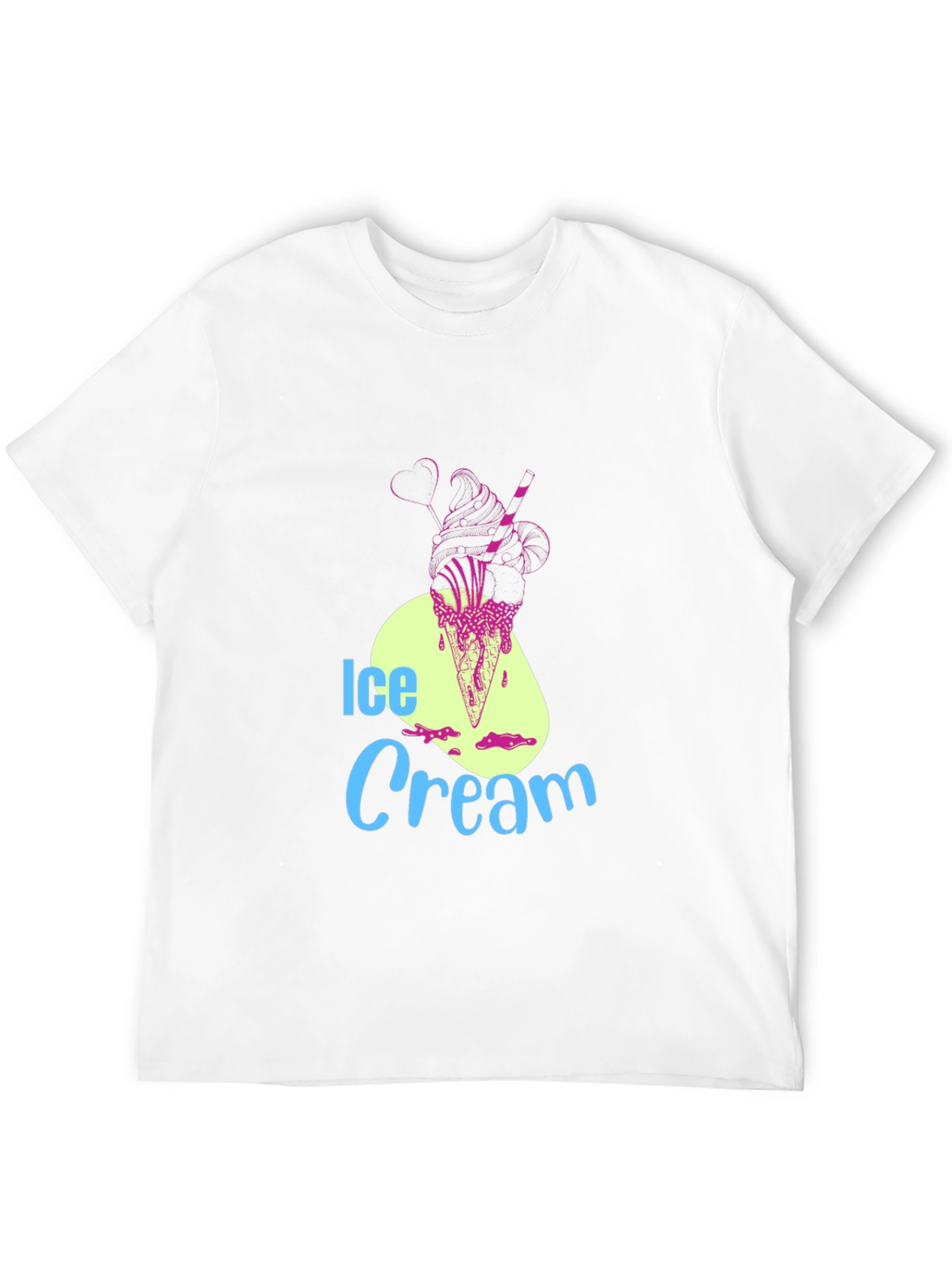 Ice Cream Graphic Tee - Black Cotton Blend