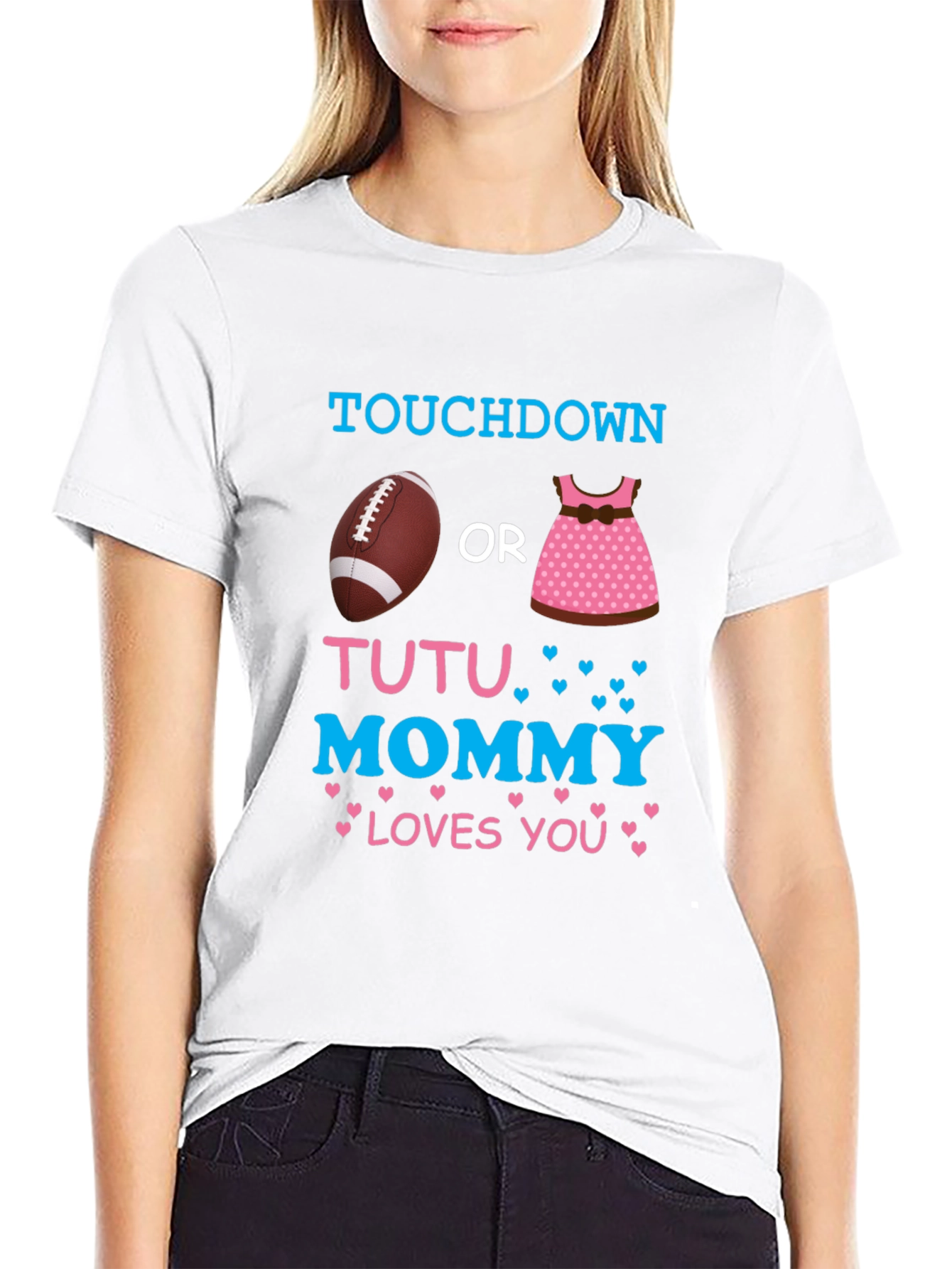 Touchdown or Tutu Gender Reveal T-Shirt