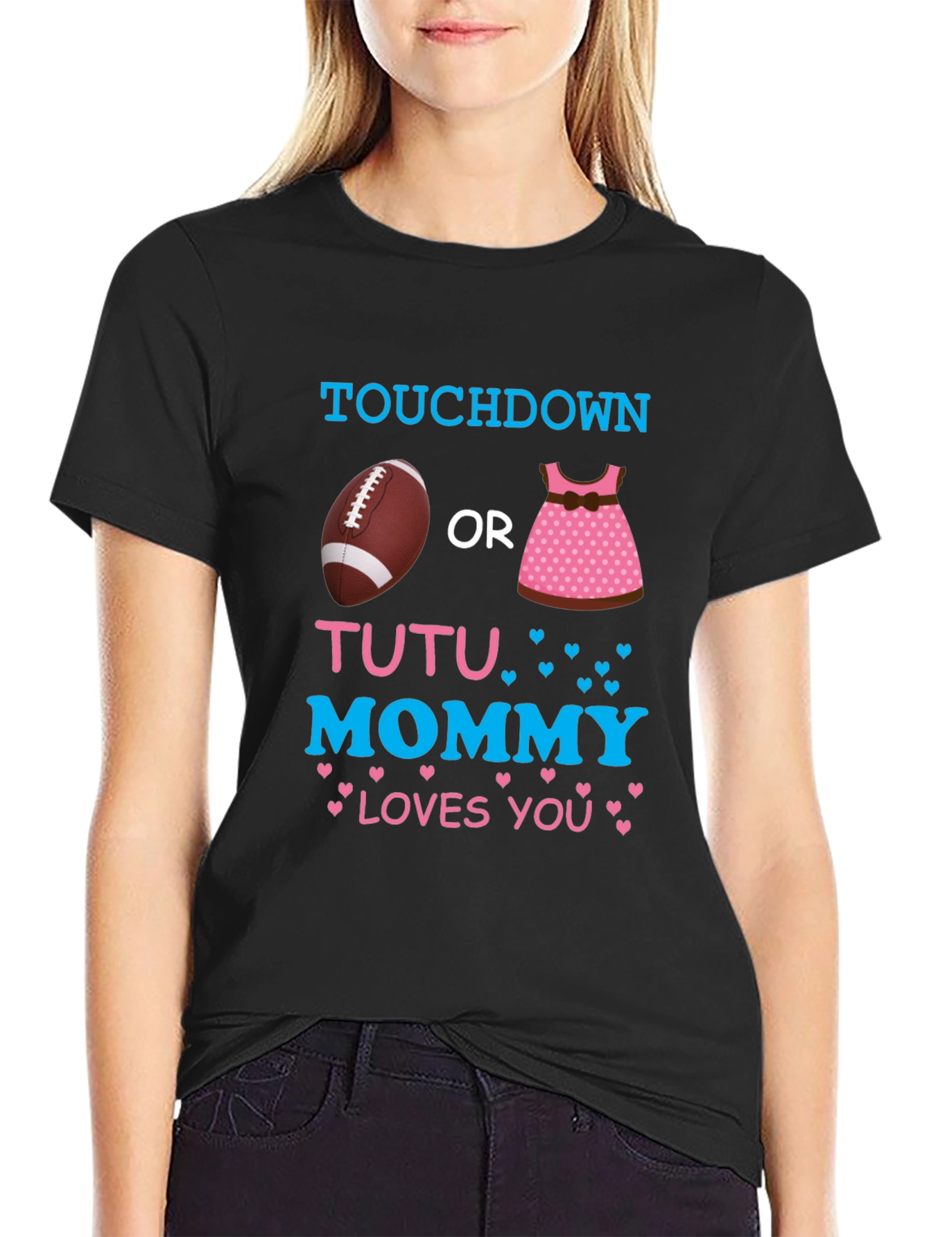 Touchdown or Tutu Gender Reveal T-Shirt
