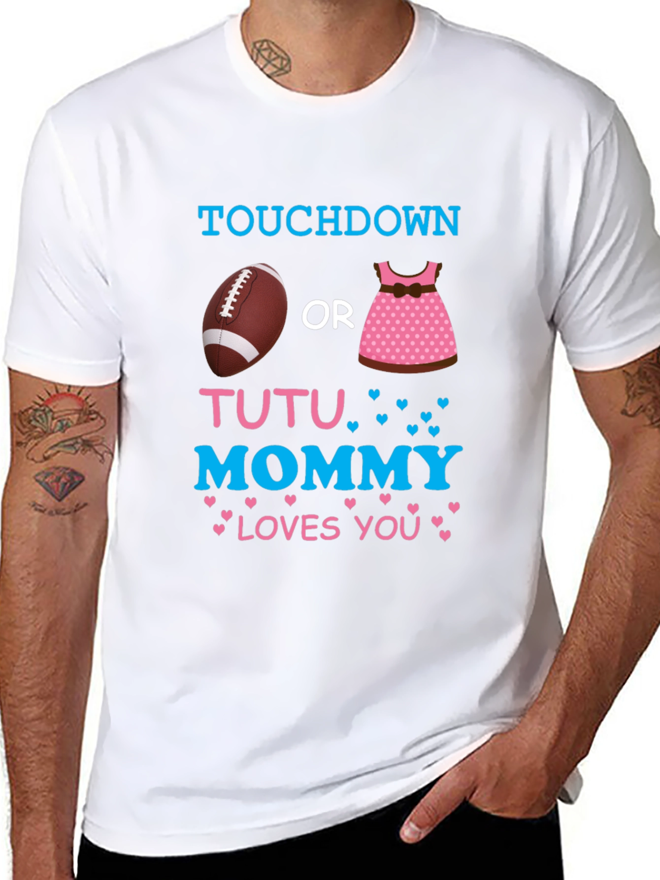 Touchdown or Tutu Gender Reveal T-Shirt