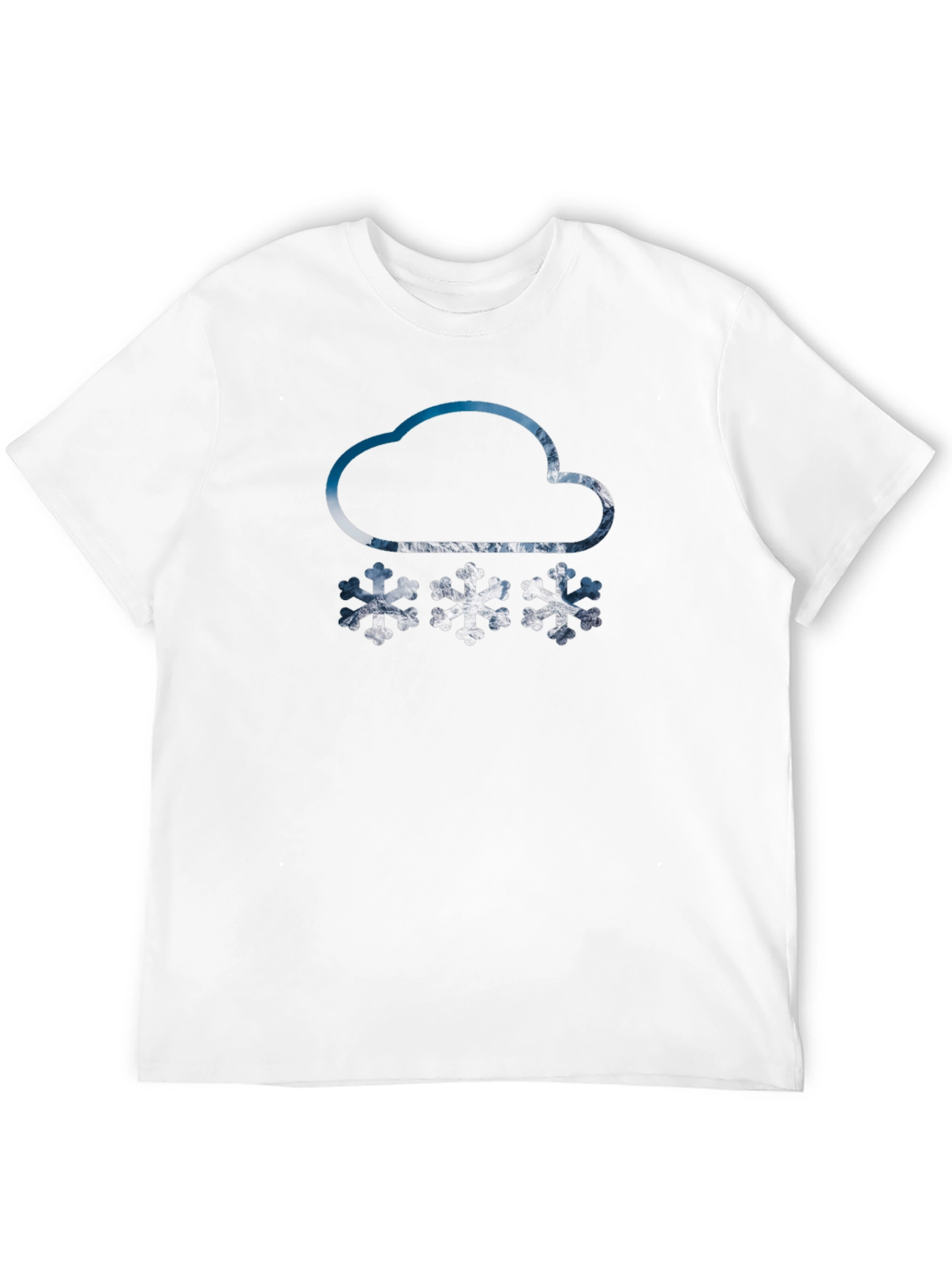 Snowy Cloud Graphic Tee - Black Cotton Blend
