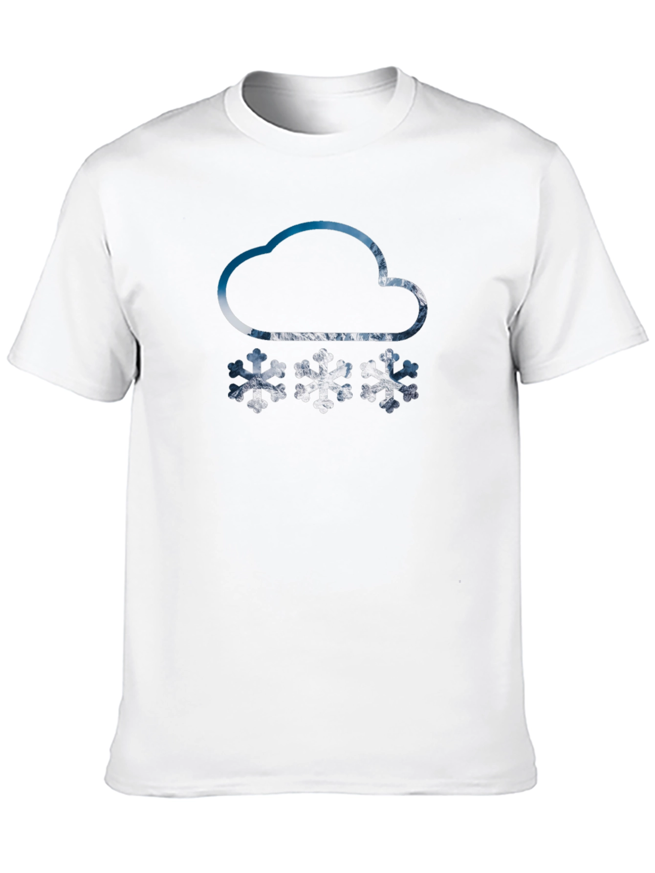 Snowy Cloud Graphic Tee - Black Cotton Blend