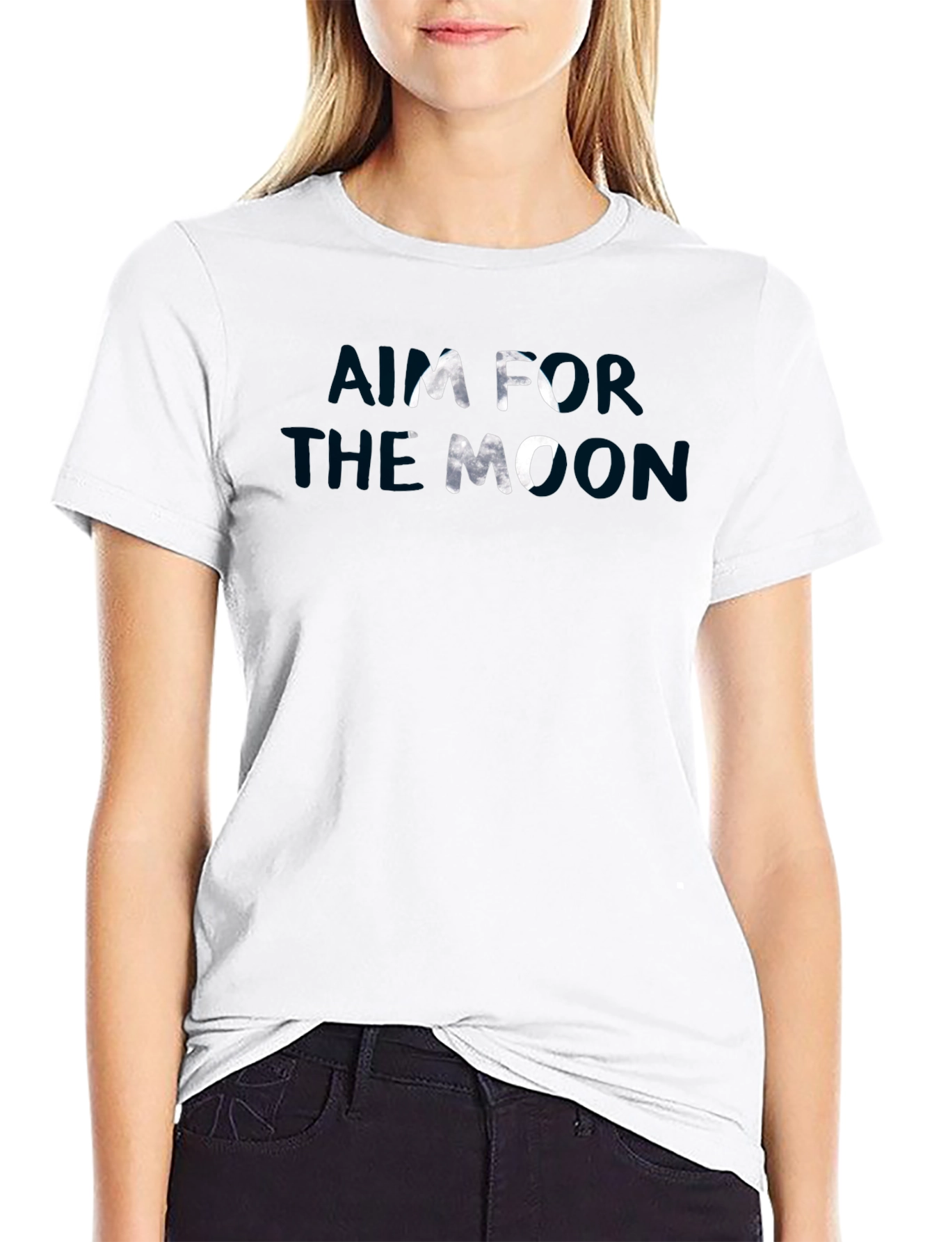 Aim For The Moon Graphic Tee - Black