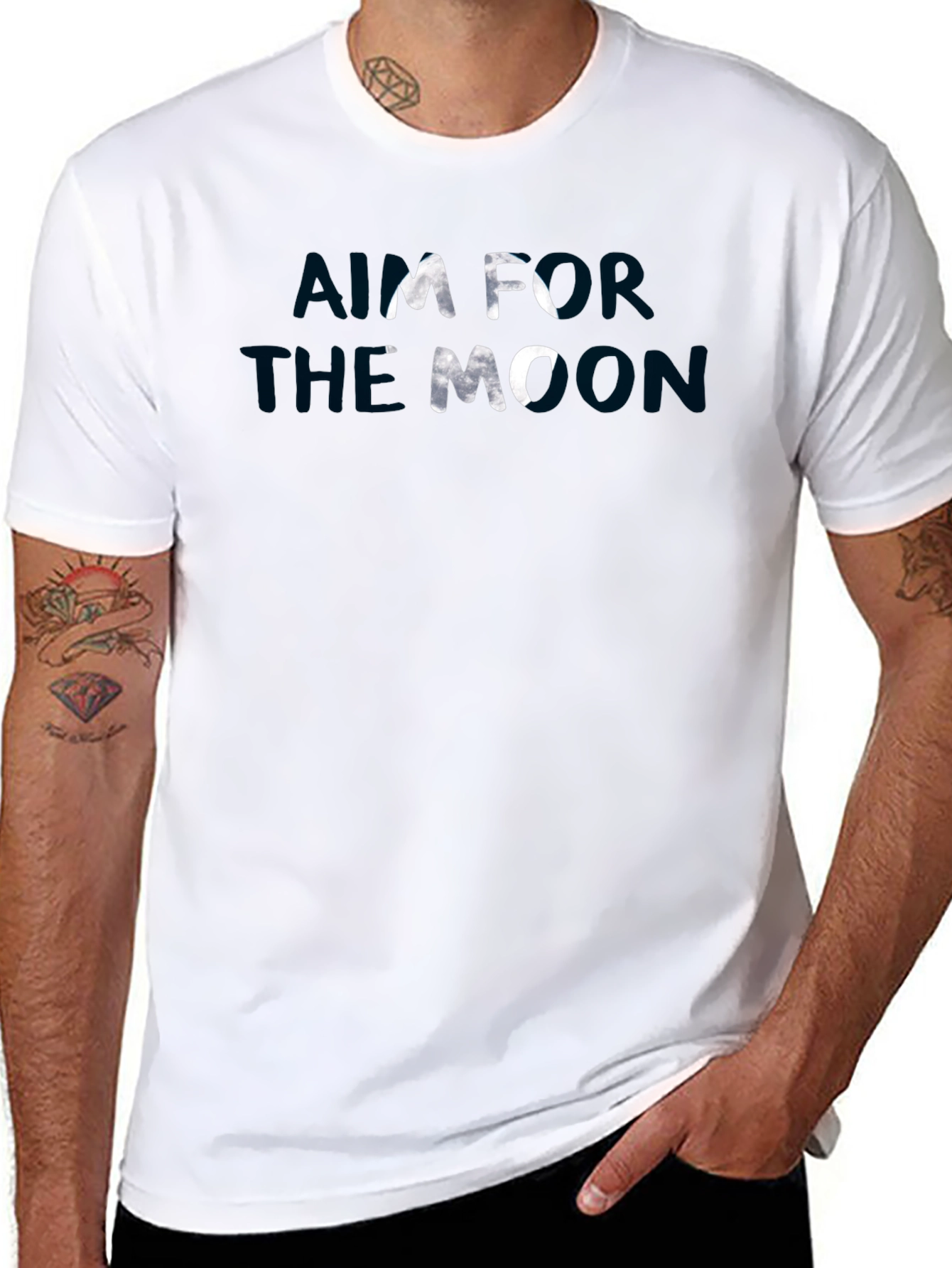 Aim For The Moon Graphic Tee - Black