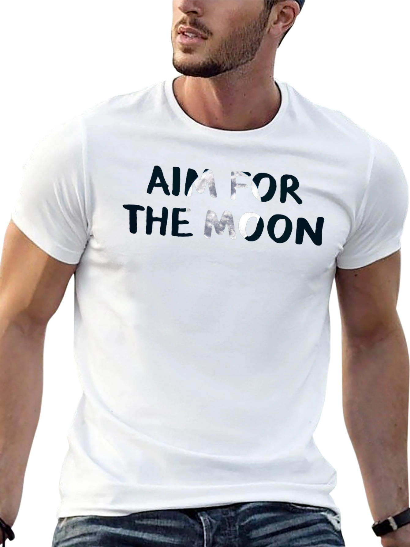 Aim For The Moon Graphic Tee - Black