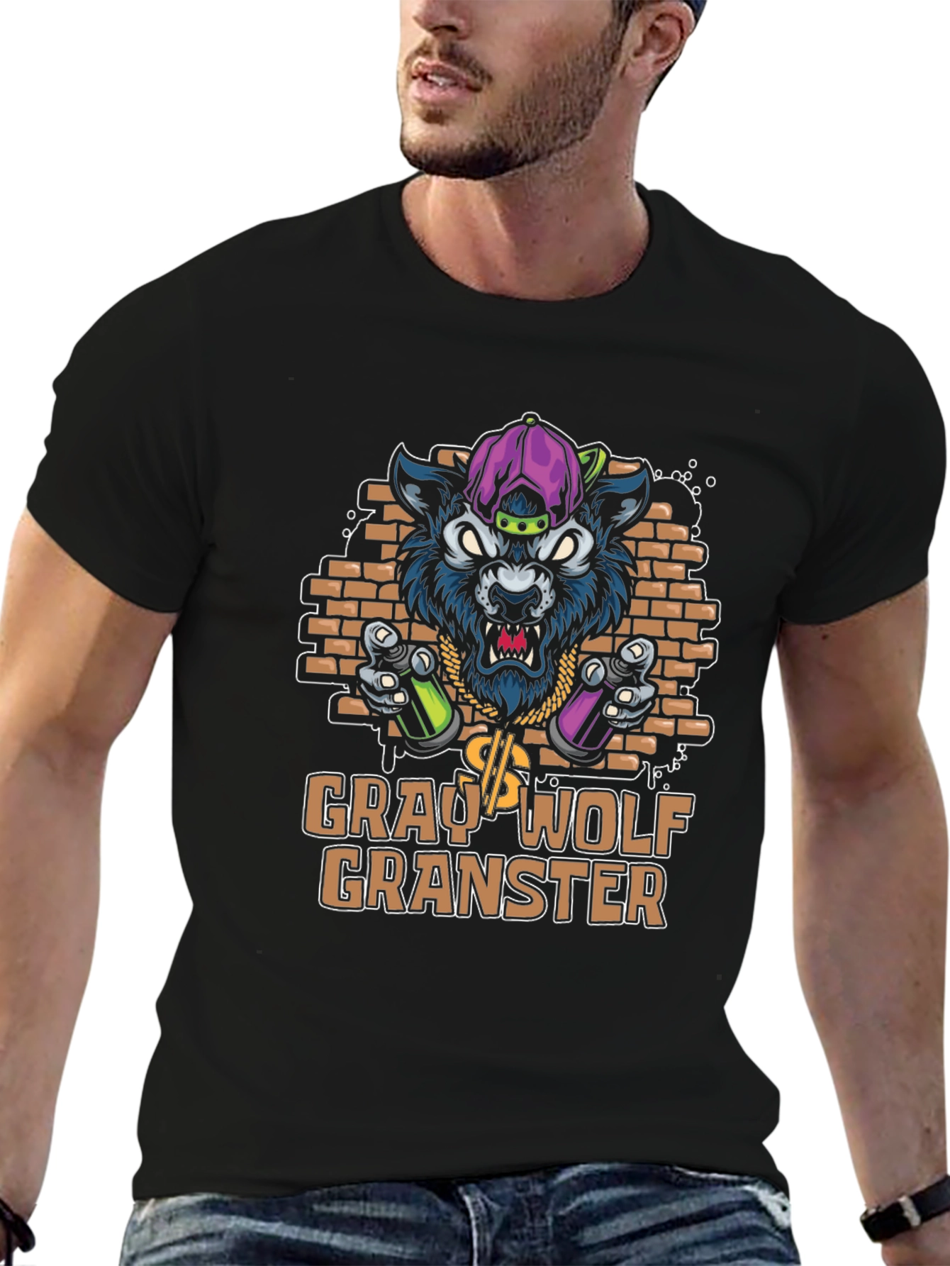 Gray Wolf Granster Graphic T-Shirt