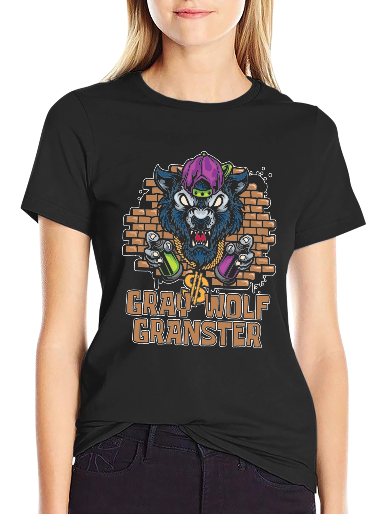 Gray Wolf Granster Graphic T-Shirt