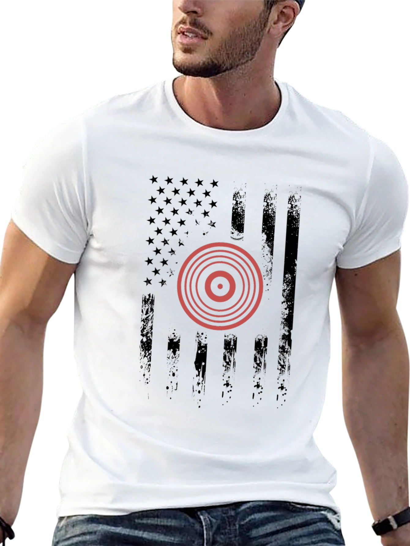American Flag Target Graphic T-Shirt