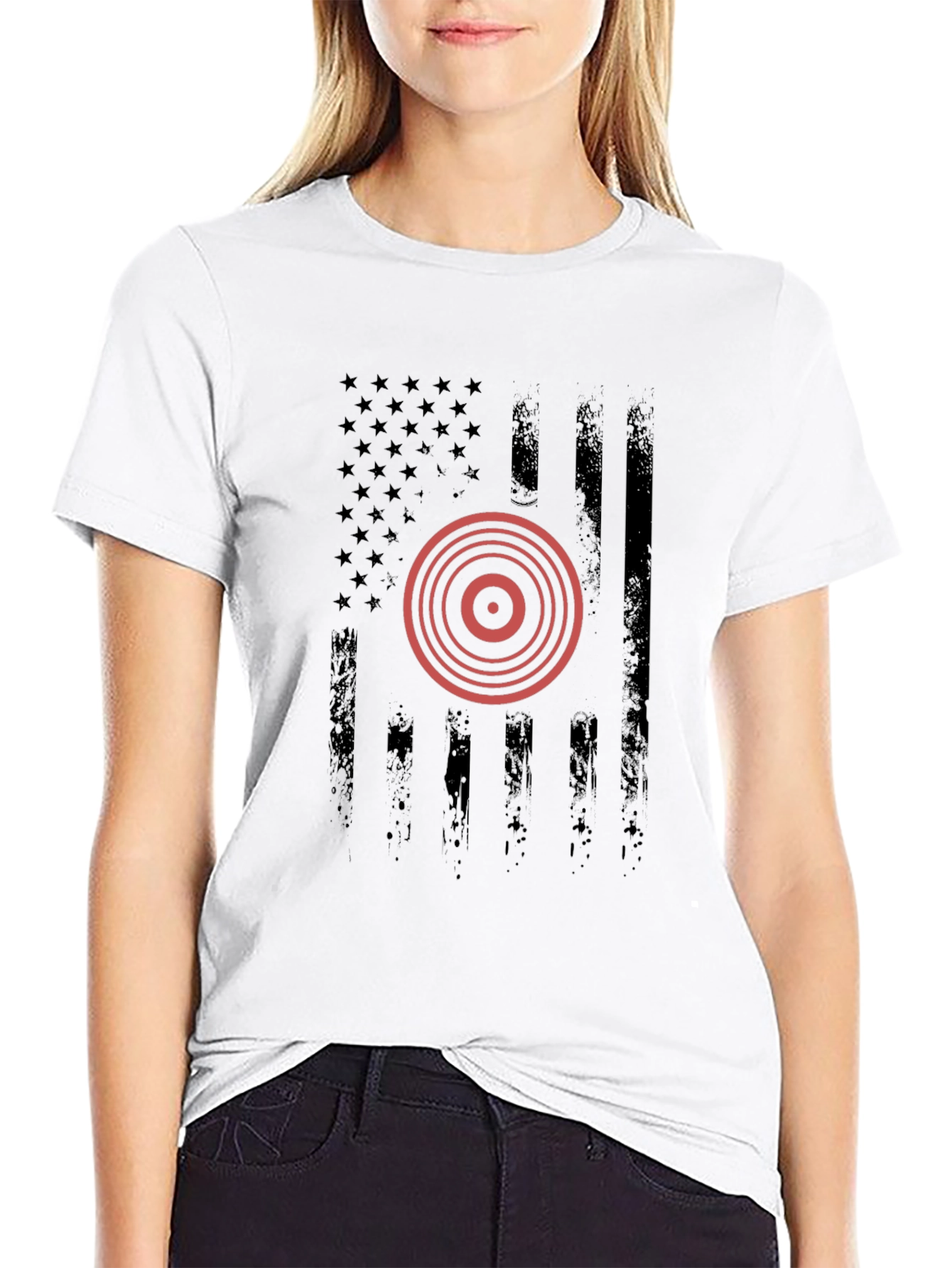 American Flag Target Graphic T-Shirt