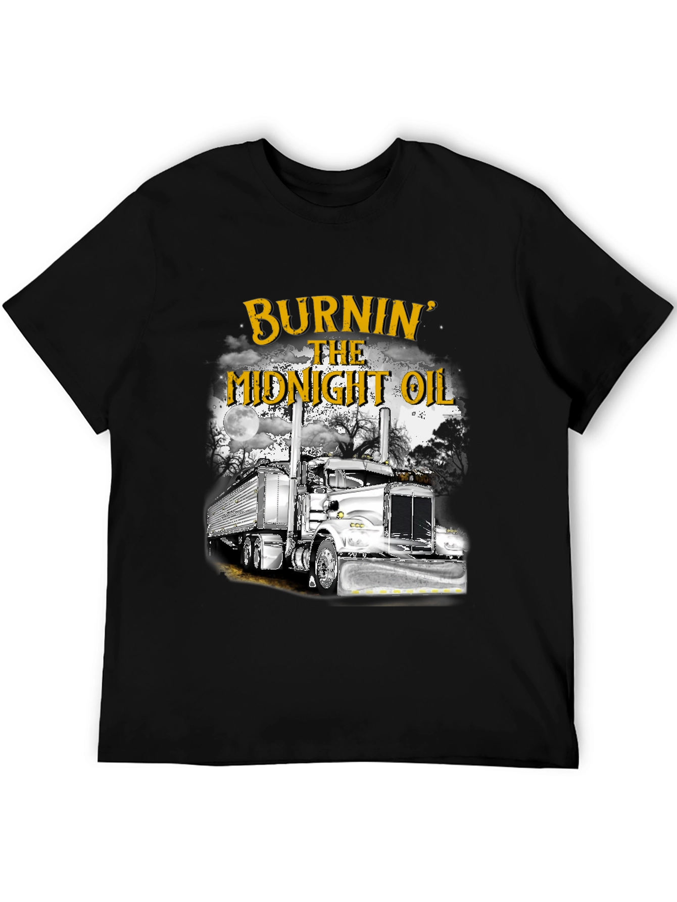 Burnin The Midnight Oil Trucker T-Shirt